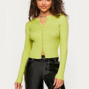 Urban Outfitters Green Button Up Sweater Small